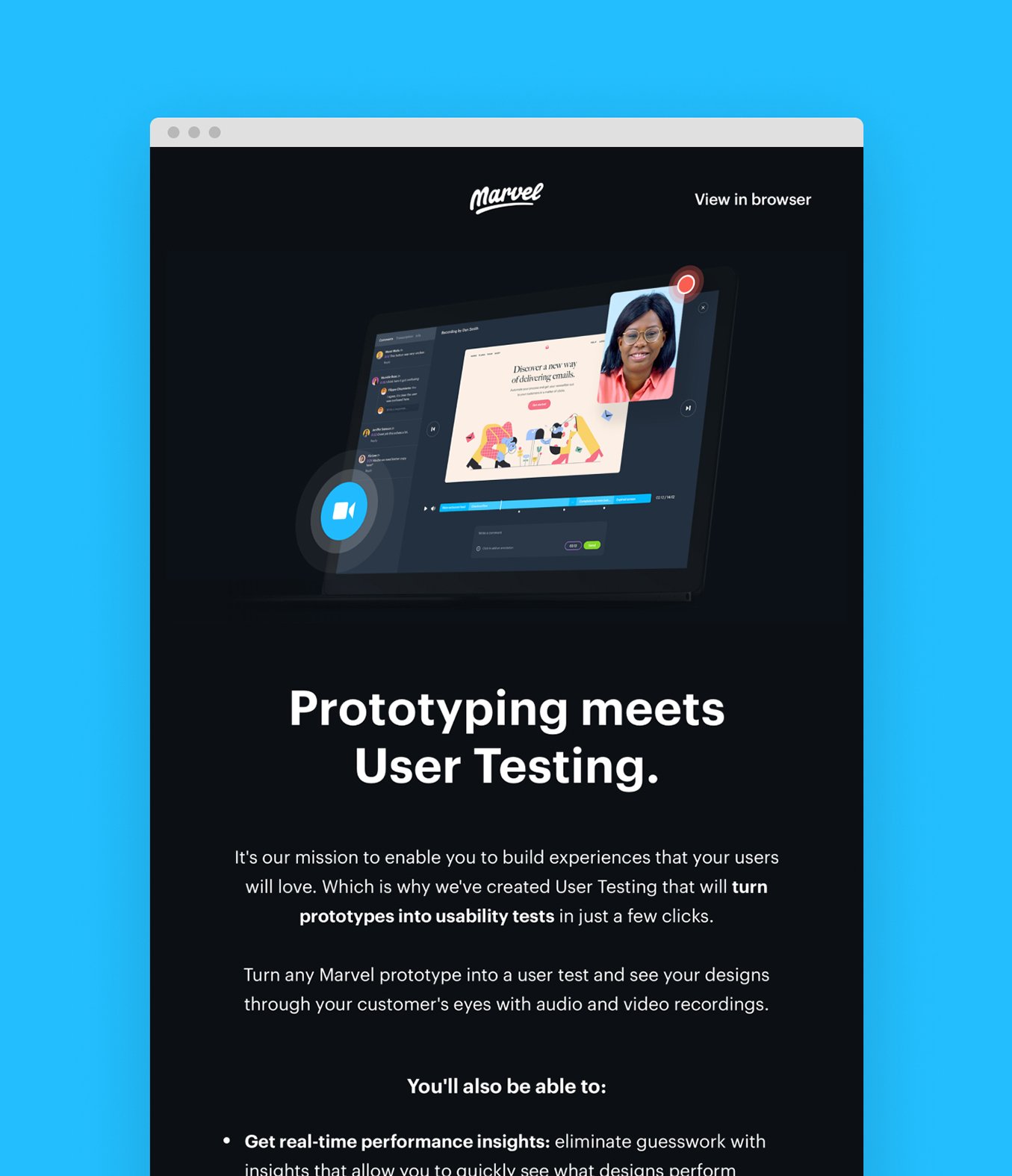 Marvel User Testing Email