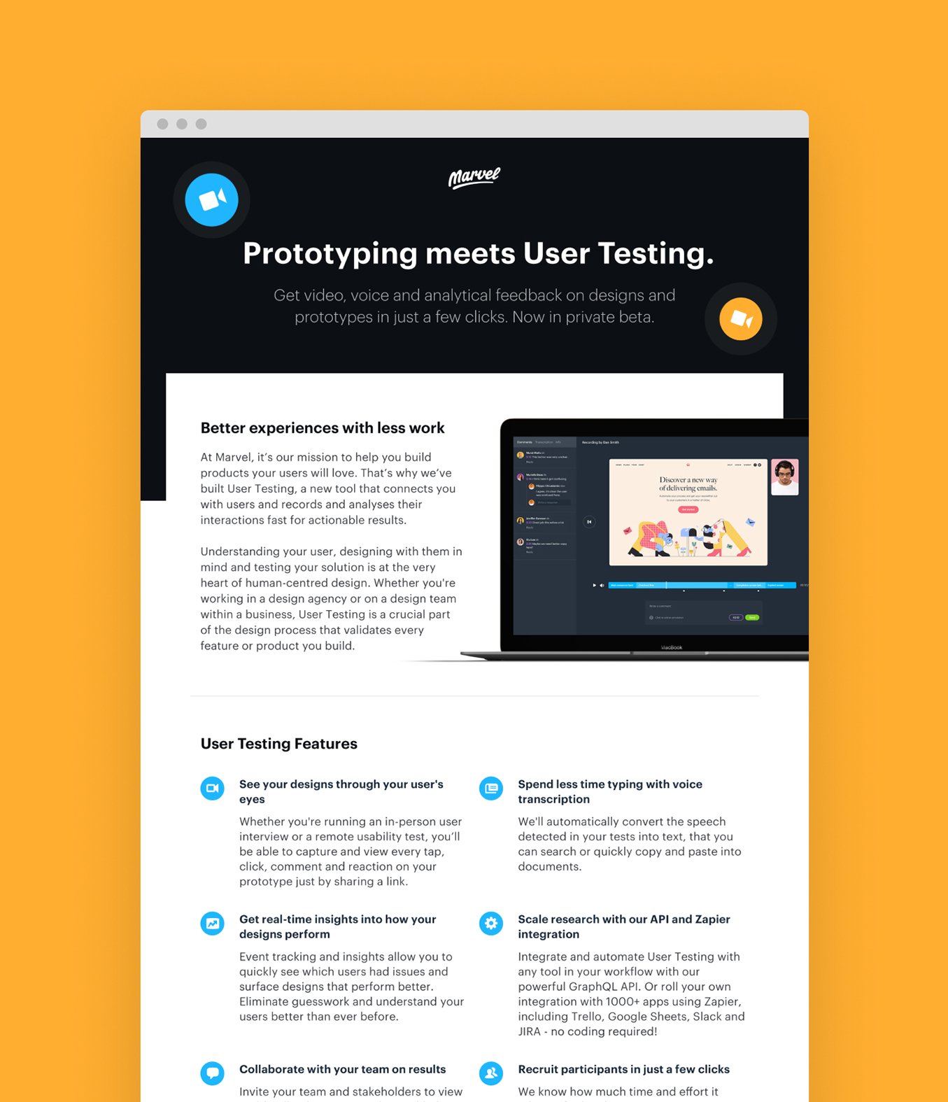 Marvel User Testing Onepager